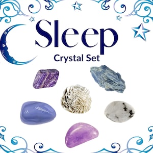 SLEEP CRYSTAL KIT, Healing Crystal Set, Original Gemstone Calming Relaxing Set of Six Crystals Stress Relief Gift