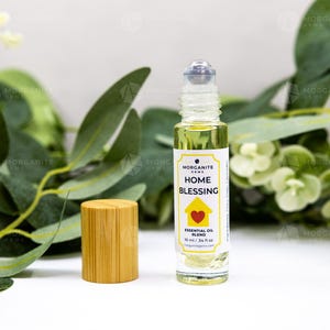 Home Blessing Oil - Crystal-Infused Aromatherapy Essential Oil Blend Roll-On for Positive Energy & Blessings in Your Space