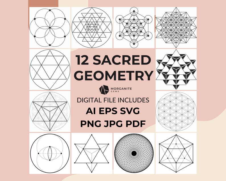 Sacred Geometry Vector Pack | Minimalistic Geometric Linework SVG ...