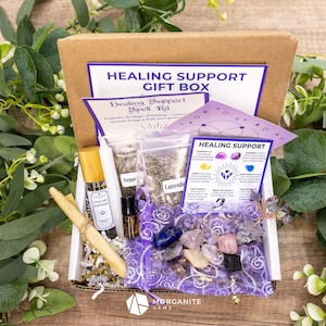Healing Support Gift Box | Intention & Ritual Box with Crystals for Healing, Mindfulness Self-Care
