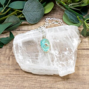 Wire-Wrapped Smithsonite/Caribbean Calcite with Sterling Necklace by Josh Felix