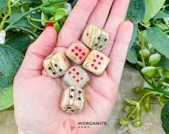 Banded Onyx Crystal Dice (3/4") - Focus, Clarity & Protection for Gamers