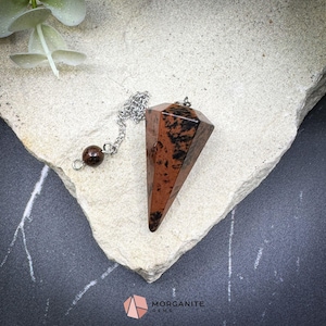 Mahogany Obsidian Pendulum for Grounding & Healing | Crystal Divination Tool Energy Balancing Gemstone Gift