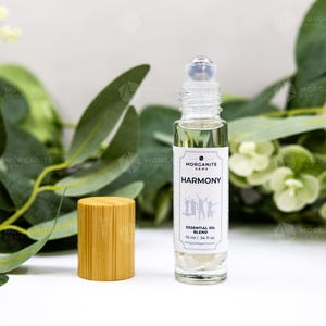 Harmony Oil Blend Crystal-Infused Roll-On – Essential Oil Aromatherapy for Peace, Tranquility & Balance