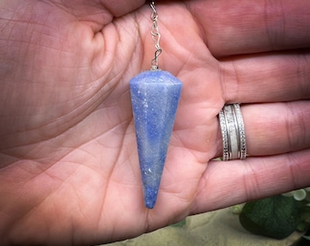 Blue Aventurine Crystal Pendulum for Clarity & Insight