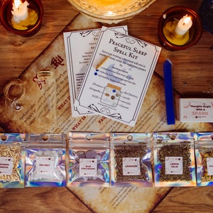 Spell Jar Kit for Peaceful Sleep | Intention Jar Self-Care & Mindset | DIY Curio for Restful Nights