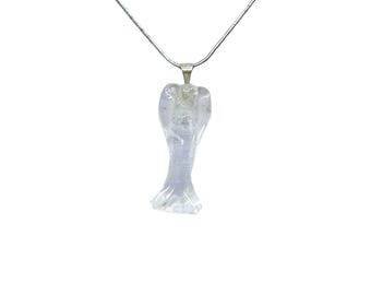 Bergkristalketting engel hanger: handgemaakte helende kristallen sieraden