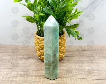 7-Inch Caribbean Calcite Tower – Soothing Energy Obelisk