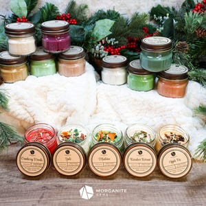 Christmas Candles, Holiday Candles, Yule Candles, Scented Holiday Candles, Hand Poured, Soy Candles, Mistletoe, Eggnog, Mulled Wine