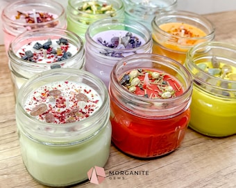 Crystal Herb Soy Candle: Aromatherapy Relaxation, 4oz Eco-Friendly Wax
