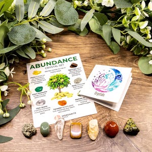 Abundance Crystal Set, Citrine, Pyrite, Nephrite Jade, Boost Joy, Wealth, Dreams & Prosperity, High Vibe Manifestation Tools