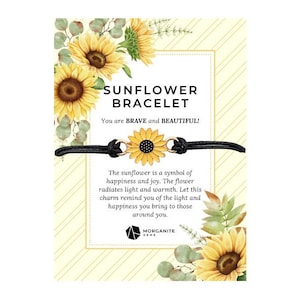 Friendship Bracelet | Boho Sunflower Adjustable Jewelry | Best Friend Gift for Long Distance | Unique Friendship Charm