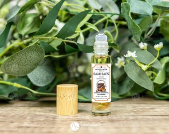 Samhain Crystal Infused Roll-On Essential Oil Blend, Sabbat