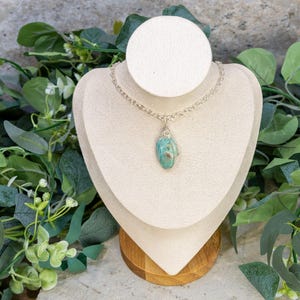 Wire-Wrapped Smithsonite/Caribbean Calcite with Sterling Necklace by Josh Felix