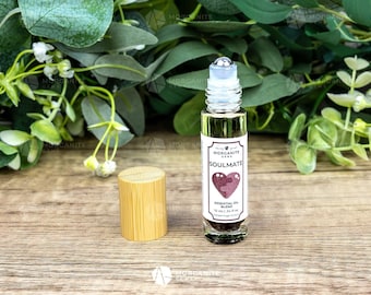 Crystal-Infused Soulmate Essential Oil Roll-On Blend, Aromatherapy for Love