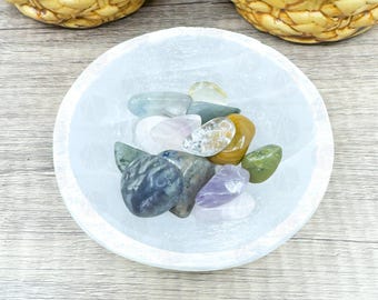 3.5-Inch White Selenite Bowl – Handcrafted Crystal Holder for Cleansing & Energy Work