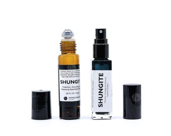 Shungite Infused Essential Oil Roll-On and Spray, White Sage Palo Santo Blend