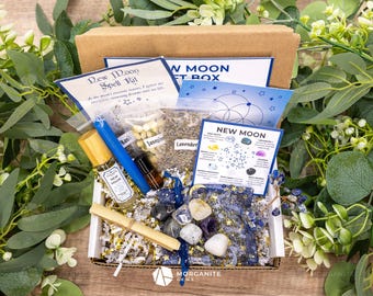 New Moon Ritual Box: Intention Set with Crystals & Essential Oil