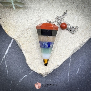 Chakra Pendel mit Multi-Stone Energieheilungskristallen, spirituelles Wahrsagungswerkzeug für Balance & Meditationsgeschenk
