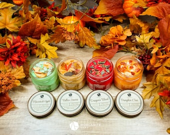 Hand Poured Soy Candle Set, Autumn Scents, Fall Gift (4 oz)