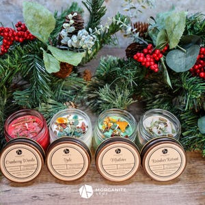 Christmas Candles, Holiday Candles, Yule Candles, Scented Holiday Candles, Hand Poured, Soy Candles, Mistletoe, Eggnog, Mulled Wine