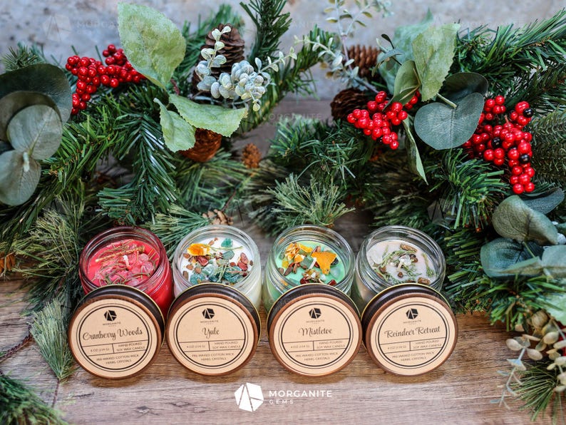 Christmas Candles, Holiday Candles, Yule Candles, Scented Holiday Candles, Hand Poured, Soy Candles, Mistletoe, Eggnog, Mulled Wine