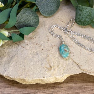 Wire-Wrapped Smithsonite/Caribbean Calcite with Sterling Necklace by Josh Felix