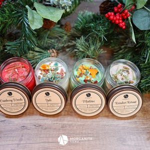 Christmas Candles, Holiday Candles, Yule Candles, Scented Holiday Candles, Hand Poured, Soy Candles, Mistletoe, Eggnog, Mulled Wine