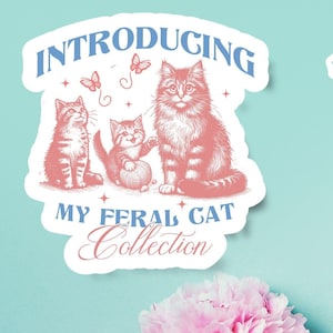 My Feral Cat Collection Sticker - Bezauberndes Weirdcore Design - Deko-Sticker für Katzenliebhaber