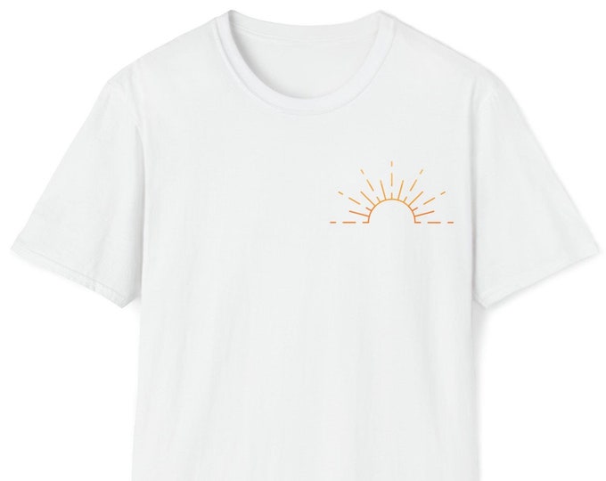 Minimalist Sun Shirt, Hiking Shirt, Aesthetic T-Shirt, Gift for Adventurers, Simple Sun Tee 001