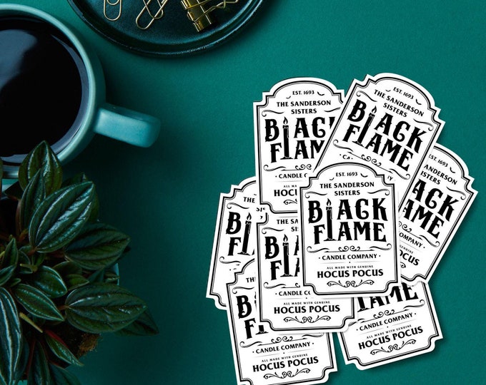 Sanderson Sisters Black Flame Sticker - Hocus Pocus Halloween Sticker - Fall Sticker - Spooky Season Decal - Witchy Vibes - Fall Aesthetic