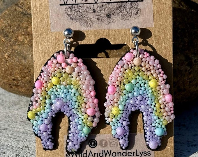 Pastel Love Wins Bubble Earrings | Handmade Polymer Clay