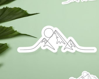 Mountain Vinyl Sticker - Mountain Line Art - Minimalist Adventure Decal - 003