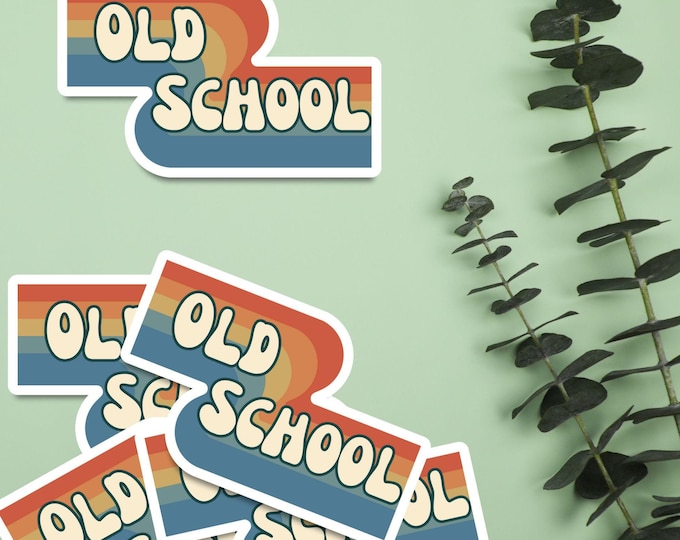 Old School Retro Sticker - Vintage Vinyl Sticker - Fun Retro Aesthetic Sticker - Laptop, Water Bottle, or Journal Decor - Nostalgic Sticker