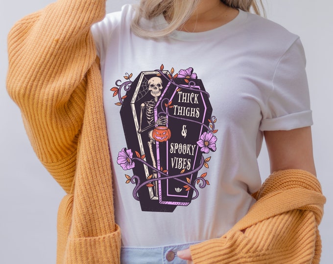 Cute Skeleton Halloween Shirt, Pumpkin Halloween shirt, Pumpkin Shirt, Fall shirt, Spooky Season T-Shirt, Fall Shirts for WomenSkeleton 10