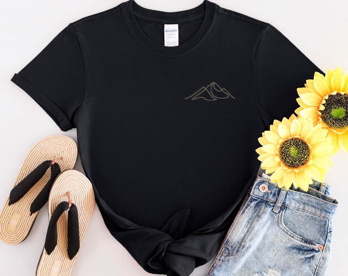 Minimalist Mountain Shirt - Hiking Shirt - Aesthetic T-Shirt - Gift for Adventurers - Simple Mountain Tee - 004