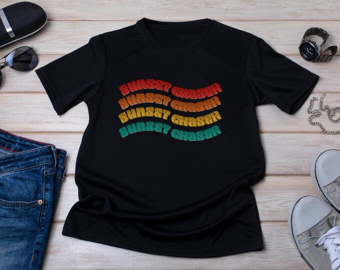 Vintage Sunset Chaser Graphic Tee - Retro Summer Vibes Shirt - Sunset Chaser 001