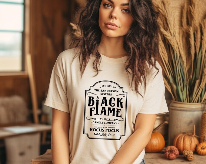 Sanderson Sisters Black Flame - Hocus Pocus Halloween T-shirt - Fall Tee - Spooky Season Shirt - Witchy Vibes - Fall Aesthetic
