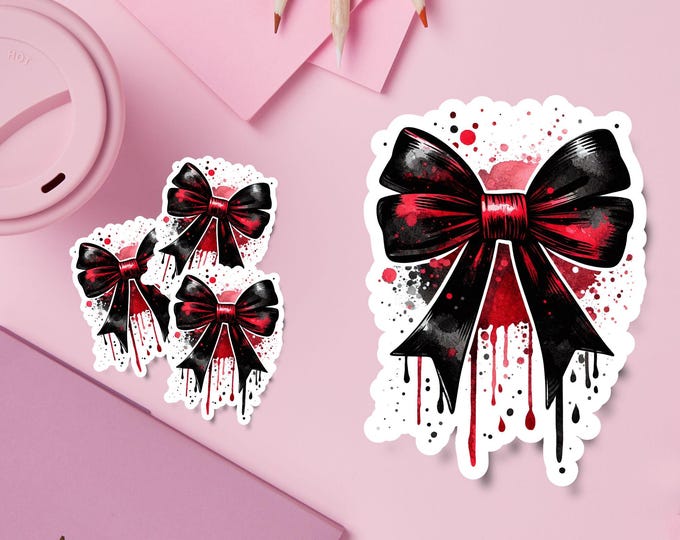 Gothic Horror Coquette Sticker - Elegant Spooky Season Decal - Fall Sticker - Halloween Aesthetic - Gothic Horror Sticker- Laptop Sticker