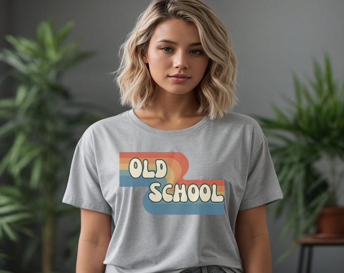 Vintage Retro 'Old School' T-Shirt | Classic 80s Style Graphic Tee | Trendy Old School Fashion Top | Old School 001