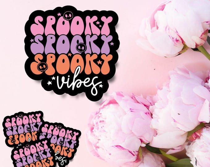 Spooky Vibes - Halloween Ghost Sticker - Fall Sticker - Spooky Season - Cute Ghost Sticker - Ghost Art - Fall Vibes - Spooky Aesthetic