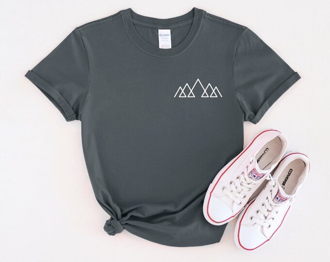Minimalist Mountain Shirt - Hiking Shirt - Aesthetic T-Shirt - Gift for Adventurers - Simple Mountain Tee - 005
