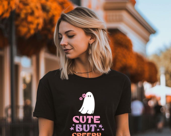 Cute But Creepy - Ghost Halloween T-Shirt - Fall Tee - Spooky Season Shirt - Cute Ghost Graphic Tee - Fall Vibes - Spooky Aesthetic