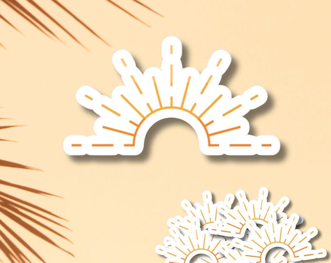 Sun Vinyl Sticker - Sun Line Art - Minimalist Sun Decal