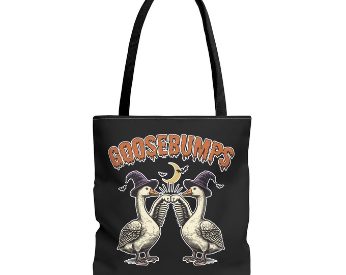 Goosebumps Silly Goose Tote Bag - Halloween Goosebumps Tote - Halloween Enthusiasts and Silly Goose Enthusiasts - 001