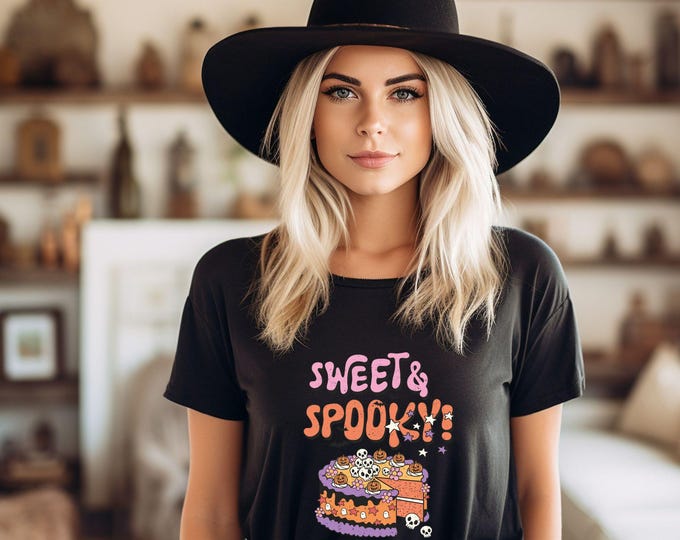 Sweet & Spooky - Cute Halloween T-shirt - Fall Tee - Spooky Season Shirt - Fall Vibes - Spooky Aesthetic - Cozy Spooky Tee - Fall Fashion