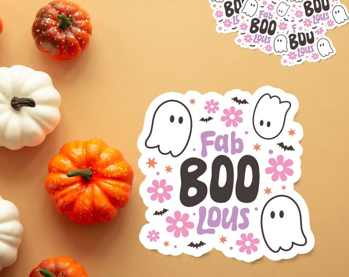 FabBOOlous - Cute Ghost Halloween Sticker - Fall Sticker - Spooky Season Sticker - Ghost Decal - Fall Vibes - Spooky Aesthetic