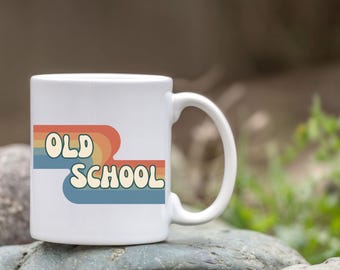 Old School Retro Coffee Cup - Vintage Style Coffee Mug - Retro Coffee Lovers Gift - Nostalgic Mug for Tea and Coffee
