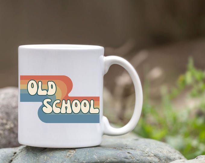 Old School Retro Coffee Cup - Vintage Style Coffee Mug - Retro Coffee Lovers Gift - Nostalgic Mug for Tea and Coffee
