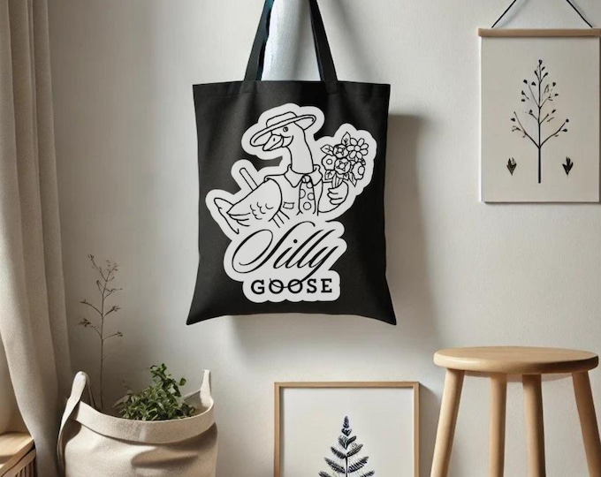 Silly Goose Tote Bag - Funny Goose Bag - Silly Goose Tote - Cute Animal Tote Bag - Weirdcore